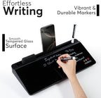 HURUC Desk Buddy Glass Desktop Whiteboard – Desk Board Buddy Hidden Storage - Image 2