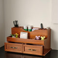 Desktop Organizer with 2 Drawers and 12 Compartments,Wooden Desk Drawers,Desk Countertop Organizers by ILWorkTLs