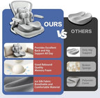 2-in-1 Memory Foam Seat Cushion with Lumbar Support, Office Chair, Gray - Image 3