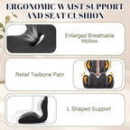 Chumia Ergonomic Seat Cushion Back Support for Office Chair Car, Black - Image 4