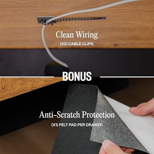 Under Desk Drawer Slide-Out - Lockable Metal Storage Drawers with Cable Management for Office & Home (Triple, Non-Bracketed) - Image 6
