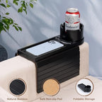 Couch Cup Holder for Armrests Over 4.9" Wide with 360° Phone Stand Black - Image 5