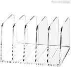 YUXUN Clear Acrylic Desktop File Sorter Organizer,Upright File Organizer, 5-Section Bookshelf for Home Office & Classroom - Image 7
