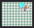 PinPix 16x13 inch Cork Bulletin Board. This Decorative Framed Pin Board Comes with Diamond Pattern in Green and White Design and Satin Black. Ideal for Home, Office Decor or School (PinPix-330) by PinPixBulletinBoards