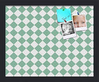 PinPix 16x13 inch Cork Bulletin Board. This Decorative Framed Pin Board Comes with Diamond Pattern in Green and White Design and Satin Black. Ideal for Home, Office Decor or School (PinPix-330) by PinPixBulletinBoards
