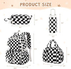 4PCS Corduroy Backpack for Girls with Insulated Water Bottle - Image 2