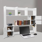 Desk Organizer with Drawers Desk Shelf Desk Hutch Tabletop Shelf with Drawers Desktop Hutch with Storage Desktop Bookshelf for Home Office Dorm Wood (39.4x6.7x31.5in) - Image 5