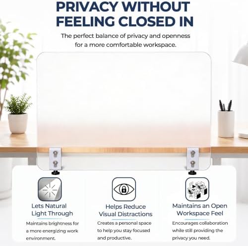 Clamp-On Acrylic Desk Privacy Panel - Image 5