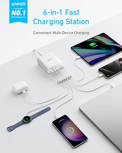 Anker Desktop Charger, Fast Charging USB C Charger with 112W Max 6-Port - Image 2