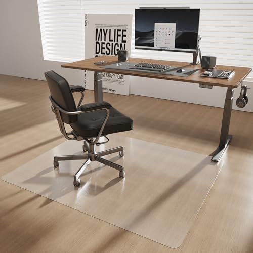 [Thickened to 2.0mm] 40"x50" Computer Chair Mat for Hardwood, PVC Office Mat for Hardwood Floor, Anti-Slip Rolling Chair Floor Protector,Vinyl Mats for Home, Under Desk Mats for Rolling Chairs by FeelLifeEnjoyLifelmmerseYourselfInLife