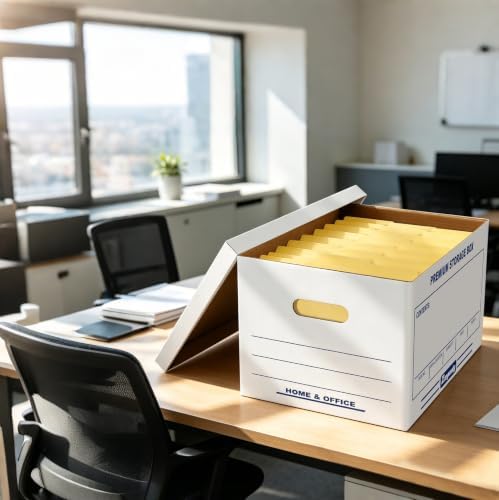 Zzrywuty 12 Pack File Storage Boxes with Lift-Off Lid,16x12x10 Inches - Image 6