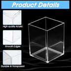 24 Pack Clear Acrylic Pen Holders – Multipurpose Desktop Organizer for Pencils, Makeup Brushes, Stationery & Office Supplies (2.6” x 2.6” x 3.6”) - Image 3