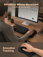 Ergonomic Keyboard and Mouse Pad Combo with Stand/Wrist Rest, Black - Image 5