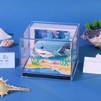 3D Time Piece Calendar, 2027 Desk Calendar With LED Light, 3d Tree Memo Pad Creative Desk Calendar, Christmas Gift for Colleague Friend, Desktop Decoration (Shark) - Image 6