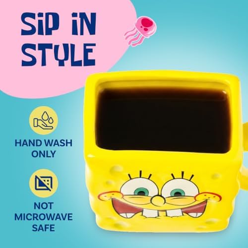 Silver Buffalo Spongebob Squarepants Face, 3D Sculpted Mug, 20oz - Image 3