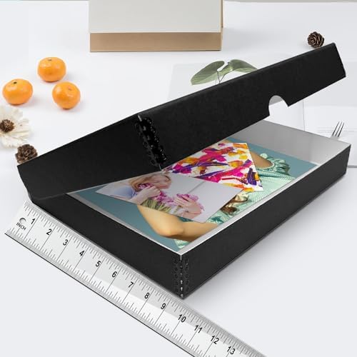 Lineco Clamshell Archival Storage Box, 9.5x12.5x1.75 Inch, Black, Pack of 2 - Image 3