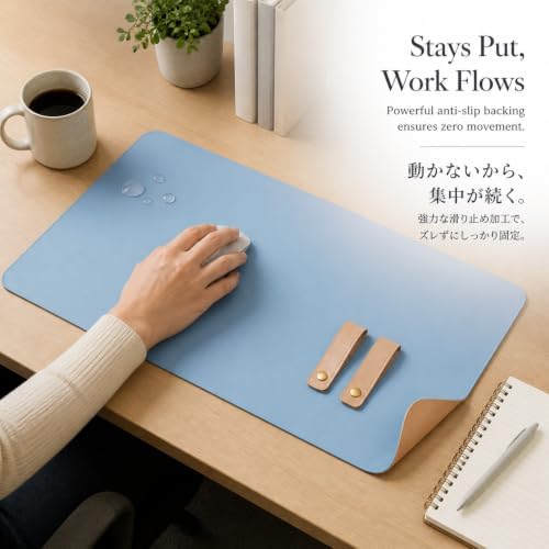 Double-Sided Desk Mat, 2.5mm Composite, Light Cork, 100x50cm, w/Strap - Image 2