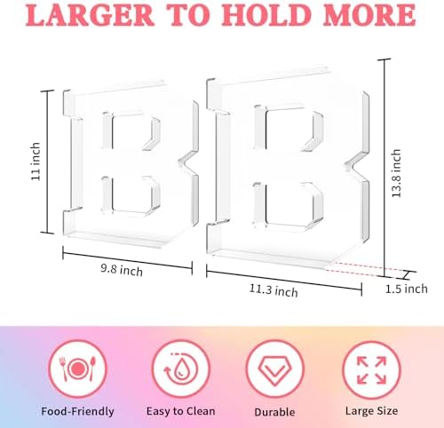13.8" Acrylic Letter Charcuterie Tray,Fillable Alphabet Box (Letter B) - Image 2