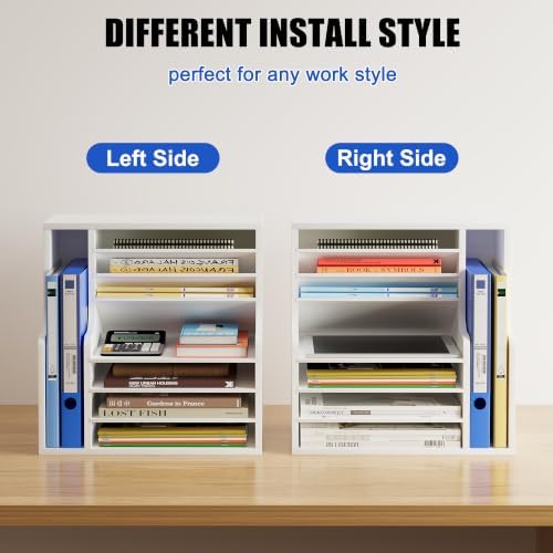Wood Desktop File Holder Organizer Mail Sorter for File Folders, Mails, Envelopes or Magazines, 8 Compartments (White) - Image 5