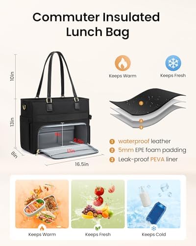 LOVEVOOK Work Tote Bag for Women,Laptop Bag with File Organizer for Teacher - Image 3