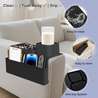 KindGa Couch Cup Holder - Silicone Sofa Armrest Organizer Couch Caddy Black - Image 6