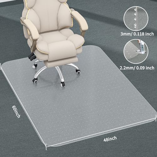 Office Chair Mat for Carpet, 48" X 60" Clear PVC Desk Chair Mat - Image 6