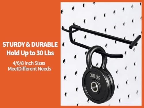 8" Pegboard Hooks with Label, 50Pcs Heavy Duty for 1/4" Board, Garage Storage - Image 7