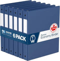 Premium Economy 3-Ring Binder, Spine Label, 1" Round Rings, Royal Blue 6 Pk by DAVISGROUP