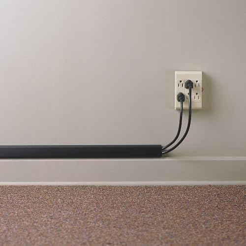 Electriduct 1" Locking Channel Raceway Cord Concealer and Wire Hider Cable Manager - 46 Inch - White - 10 Pack - Image 3