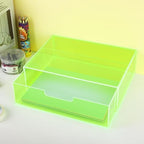 Gelite Acrylic Desk Organizer with Drawer for Makeup Vanity Stackable Desktop Storage Box for Office Supplies, 13.8 x 9.8 x 3.9’’, Neon Green - Image 4