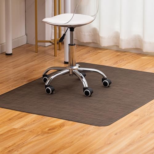 BARoyal Office Chair Mat for Hardwood Floor Under Desk Computer Rolling Chair Mat for Wood/Tile Floor Non-Slip Heavy Duty Desk Rug PVC Plastic Hard Floor Protector 30" x 48"(Coffee) by BAROYAL