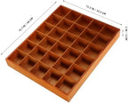 ULTECHNOVO Wooden Sorting Tray Grid Display Wood Divided Organizer Brown Finished Section Box (30 Compartments,15. 72x13. 17x1. 97 Inch Each Tray) - Image 2
