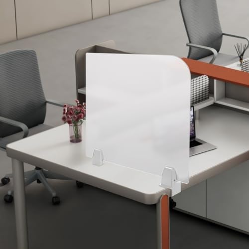 Desk Divider, 17" x 18" Desk Privacy Panel, Frosted Acrylic Office Partition, Table Divider with Clamps, Privacy Divider for Schools Office Call Centers Workstation - Image 7