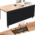 Tegeme 71" Under Desk Privacy Panel Self Adhesive Desk Curtain Skirt, Black by Tegeme