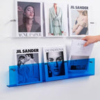 ROYALITA 2-Pack Acrylic Magazine Holder Brochure Holder, Blue 17 Inch - Image 2
