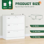 Letaya 3 Drawer File Cabinets with Lock,Metal Lateral Filing Cabinets for Home Office Organization Hanging Storage Letter/Legal/F4/A4(Assembly Required) - Image 2