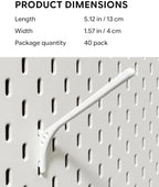 40 Pcs White Angled Spool Hooks for IKEA SKADIS, Thread Spool Holder - Image 2