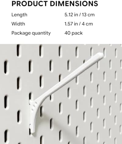40 Pcs White Angled Spool Hooks for IKEA SKADIS, Thread Spool Holder - Image 2