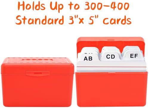 12 Pack 3x5 Index Card Boxes, Plastic Card Holders, Business Cards Organizers, Recipe Box, Notecard Organizer, Flash Cards Holder Box for Study Office Kitchen, 6 Bright Colors - Image 5