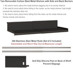 Expandable Under Cabinet Shelf Organizer with 0.94-Inch Thick Clips, Heavy Duty Extendable Under Shelf Storage Basket for Pantry or Laundry Room, Black, 2 Pack, Interior: 4.13" H x 7.2" D - Image 4