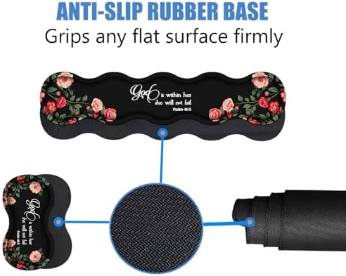 4 in 1 Ergonomic Memory Foam Mouse Pad Wrist Rest Set, Large XXL Gaming Desk Pad + Keyboard Wrist Rest + Mouse Wrist Cushion + Coaster for Home Office Study Gaming, Floral Quote Bible Verse Psalm 46:5 - Image 4