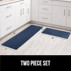 GORILLA GRIP Cushioned Kitchen Mats for Floor, 2 PK, 17x29+17x59, Navy - Image 6