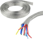 Tinned Copper Braid Cable Wire Shielding Sleeve 1/2 in Wide(0.32 ID)-28ft by BuyUneed