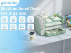 gianotter 4-Tier Desk Organizer with Drawers, File Holders, Letter Trays and Pen Holders - Workspace Accessories for Office Supplies (Sage Green) - Image 4