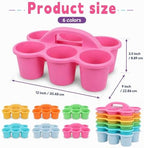 6 Pack Classroom Caddy With Handle for School Supplies, Pastel - Image 2