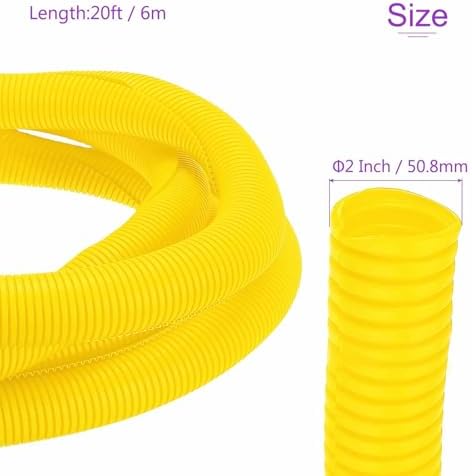 DMiotech 20ft Wire Loom Split Tubing 2 Inch(50.8mm) ID Yellow - Image 3