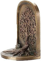 CRAFTSMAN ROAD Tree of Life Bookends, Antique Brass, 2 Decorative Bookends for Shelves or Bookcase, Cast Iron, Non-Skid Heavy Bookends, Home Décor Gift - Image 4