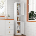 Ckzbx Tall Narrow Storage Cabinet 66.93" H Tall Bathroom Cabinets Metal Pantry Cabinet, 4 Adjustable Shelves for Kitchen, Home Office, Living Room, Dinning Room (12 inches Wide White) - Image 2