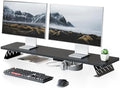 Fenge Monitor Stand Riser, Wooden & Metal Desk Shelf Organizer, Black by Fenge