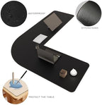 MAIDERN (59" + 75") x 23.6" Black Large L Shaped Desk Mat - Dual Sided Leather Gaming Corner Desk Pad for Office Computer - Image 3